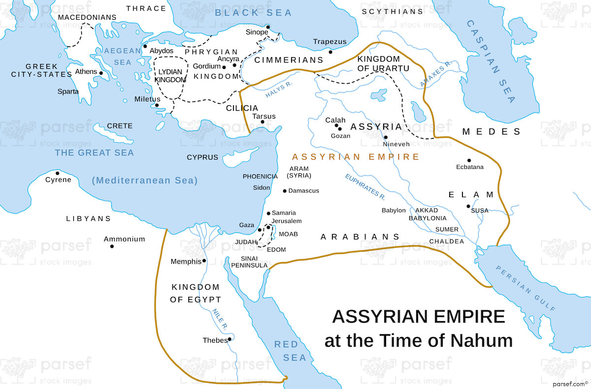 Assyrian Empire at the Time of Nahum Map image
