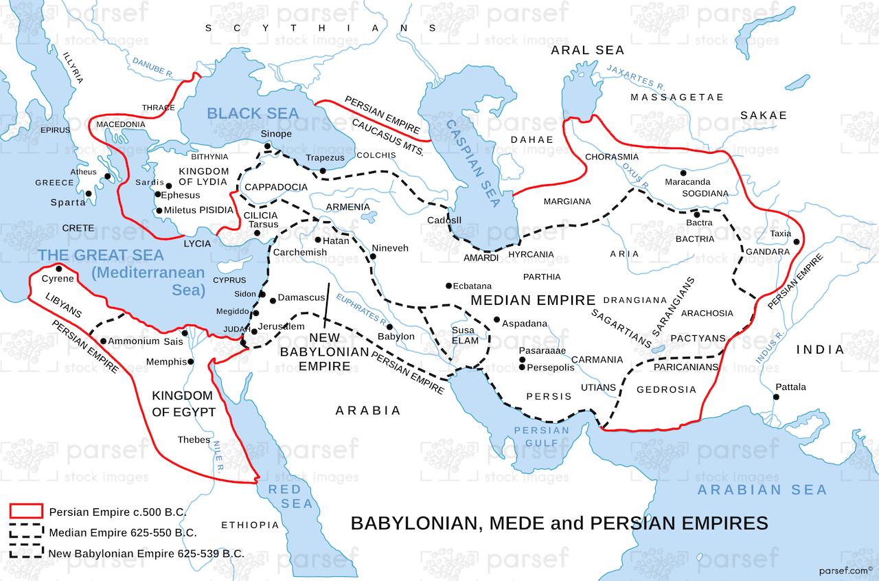 Babylonian, Mede and Persian Empires Map image