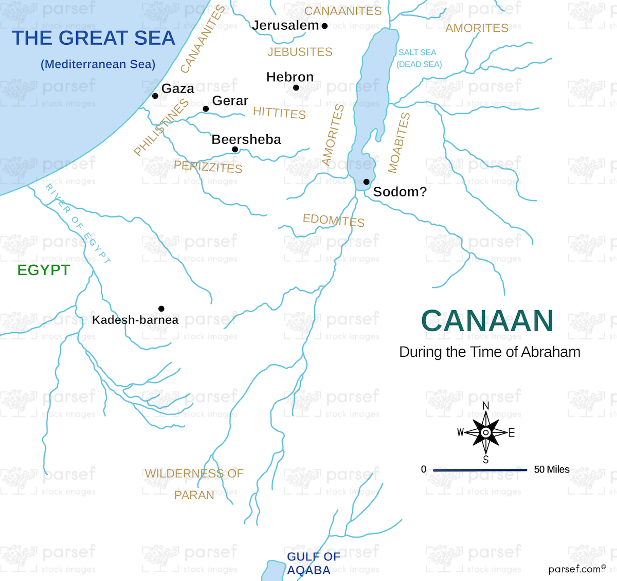 Canaan During the Time of Abraham Bible Map | Course Bible Maps