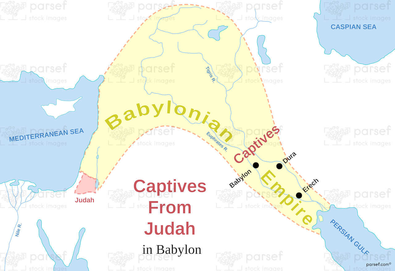 Captives From Judah in Babylon Map image