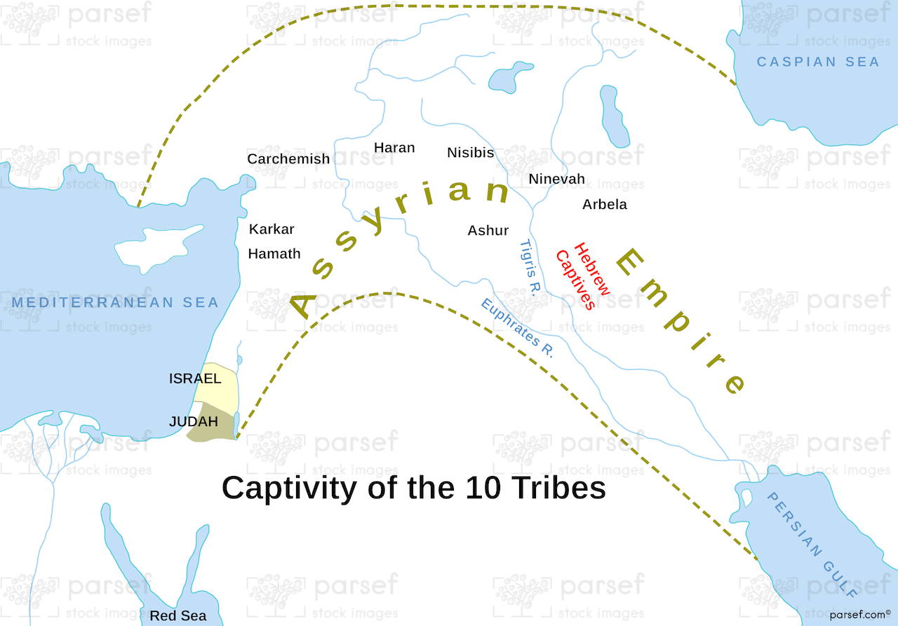 Captivity of the 10 Tribes Map image