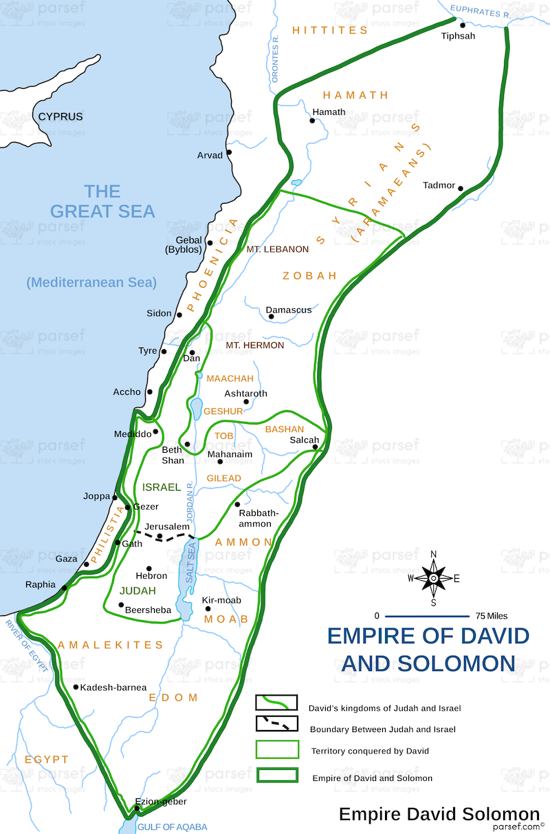 I Chronicles Empires of David and Solomon Map image
