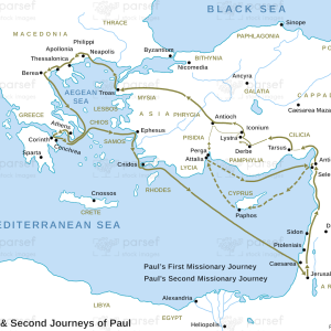First and second journeys of Paul