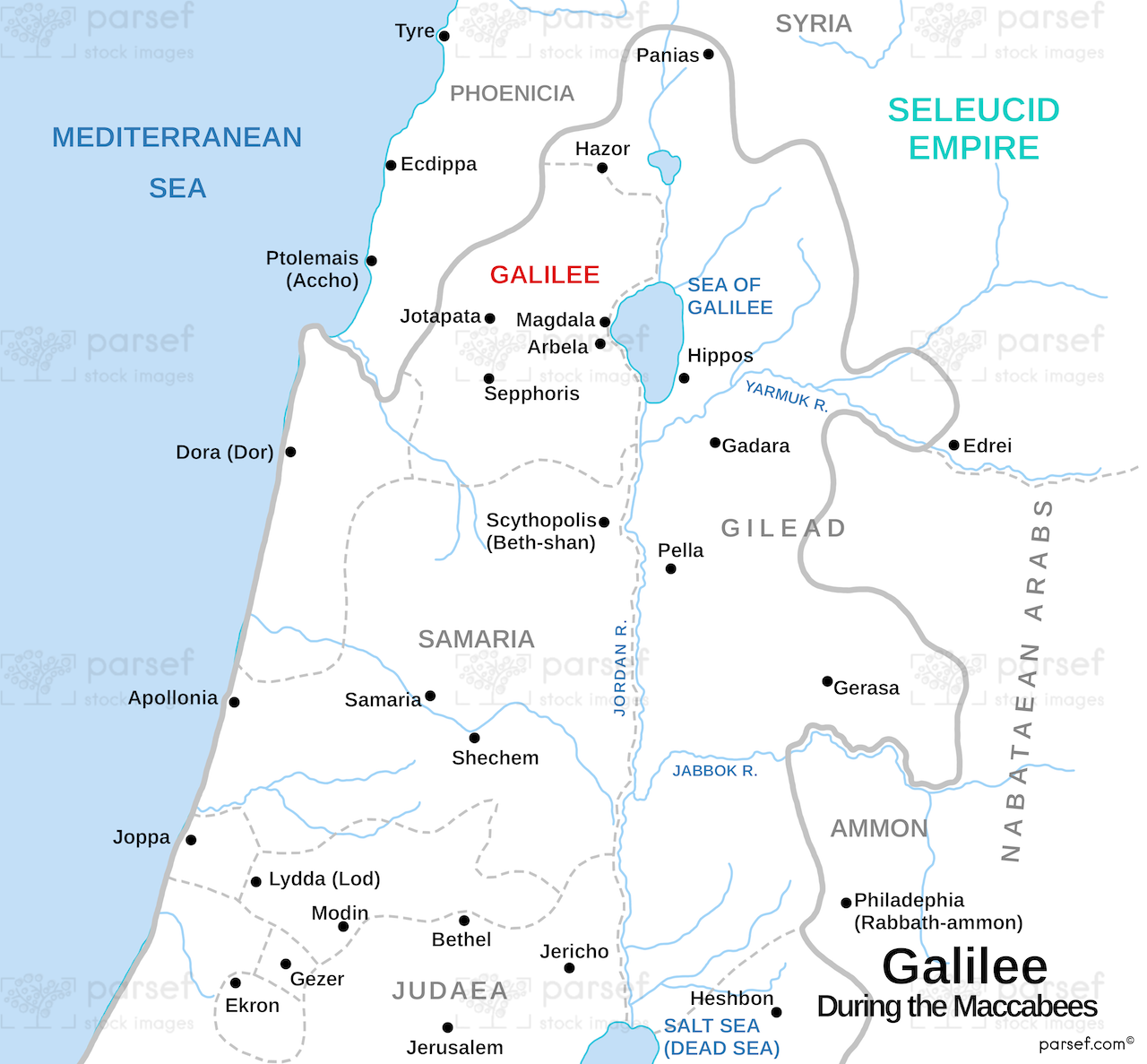 Galilee During Maccabees Map image
