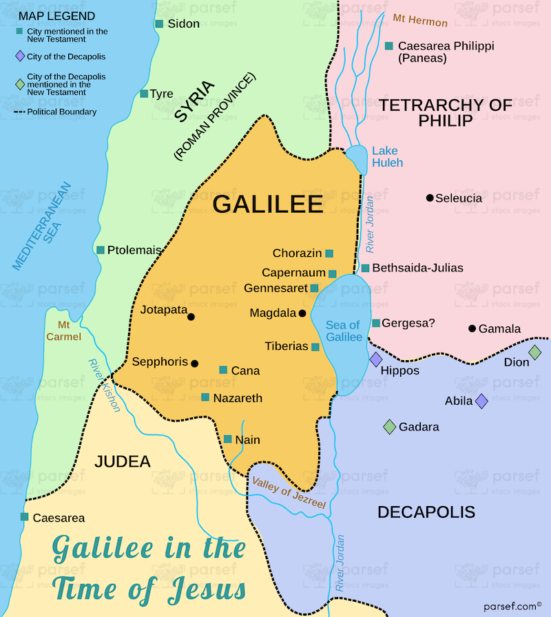 Galilee in the Time of Jesus Map image