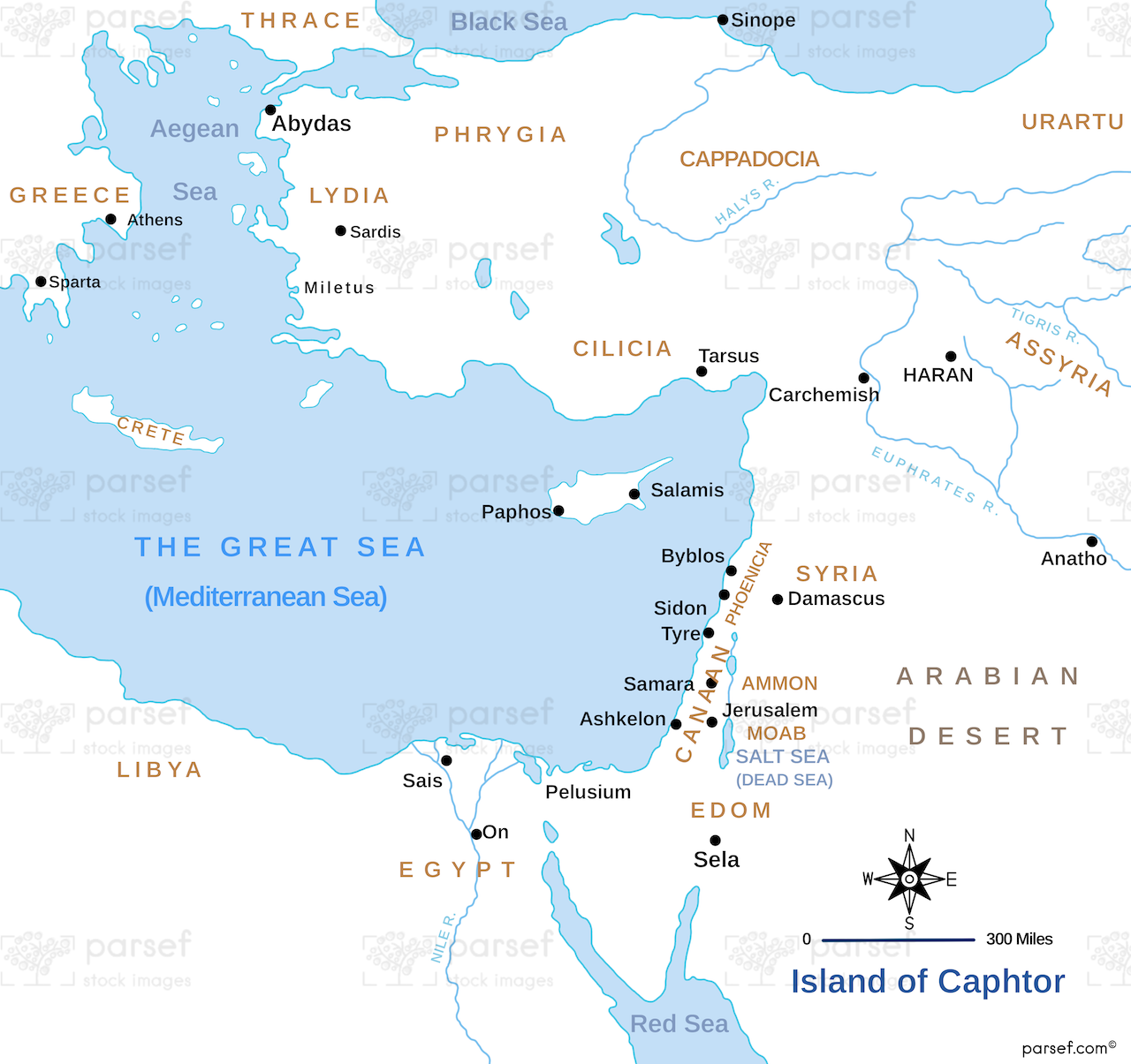 Deuteronomy Island of Caphtor Map image