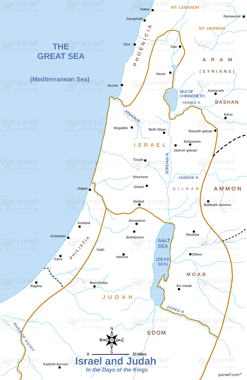II Kings Israel and Judah Map image