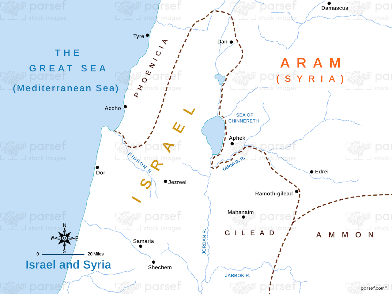 Israel and Syria Map image