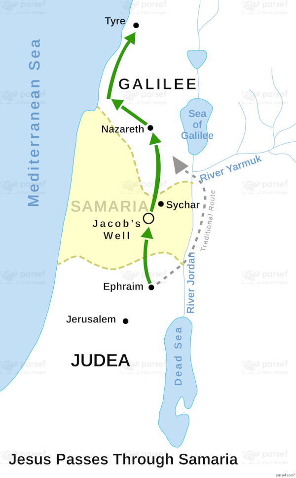 Jesus Passes Through Samaria