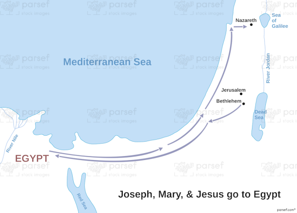 Joseph, Mary & Jesus go to Egypt