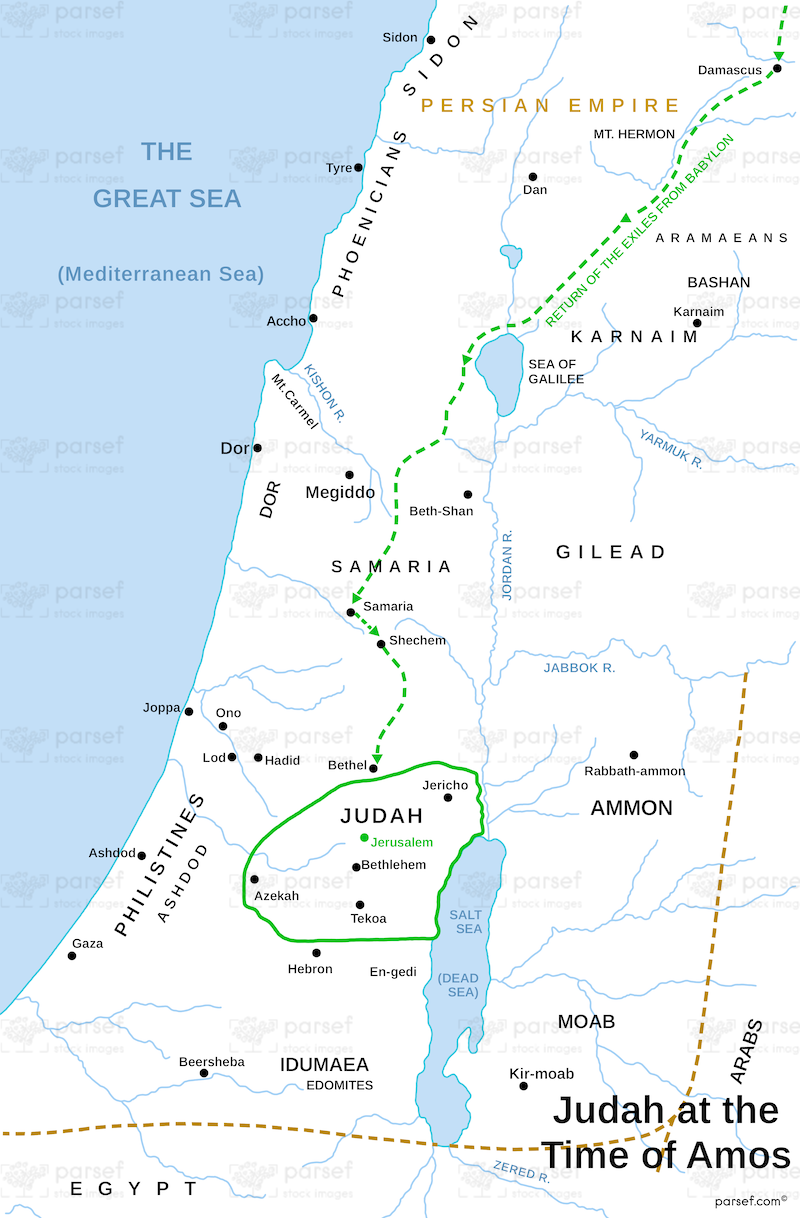 Judah at the Time of Amos Map image