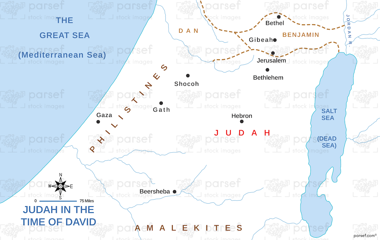 Judah in the Time of David Map image