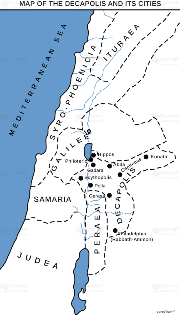 Map of Decapolis and Cities