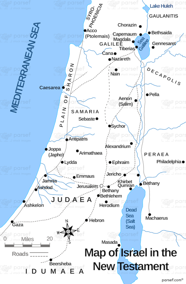 Map of Israel in the New Testament