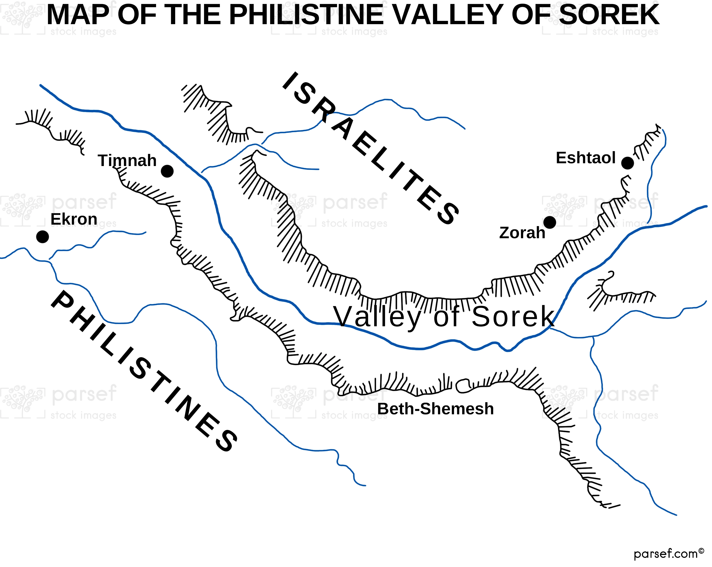 Philistine Valley of Sorek Map image