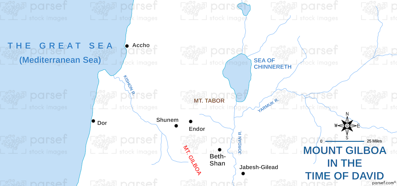 Mount Gilboa in the Time of David Map image