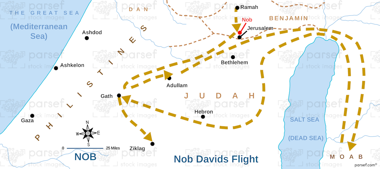 I Samuel Nob Davids Flight Map image