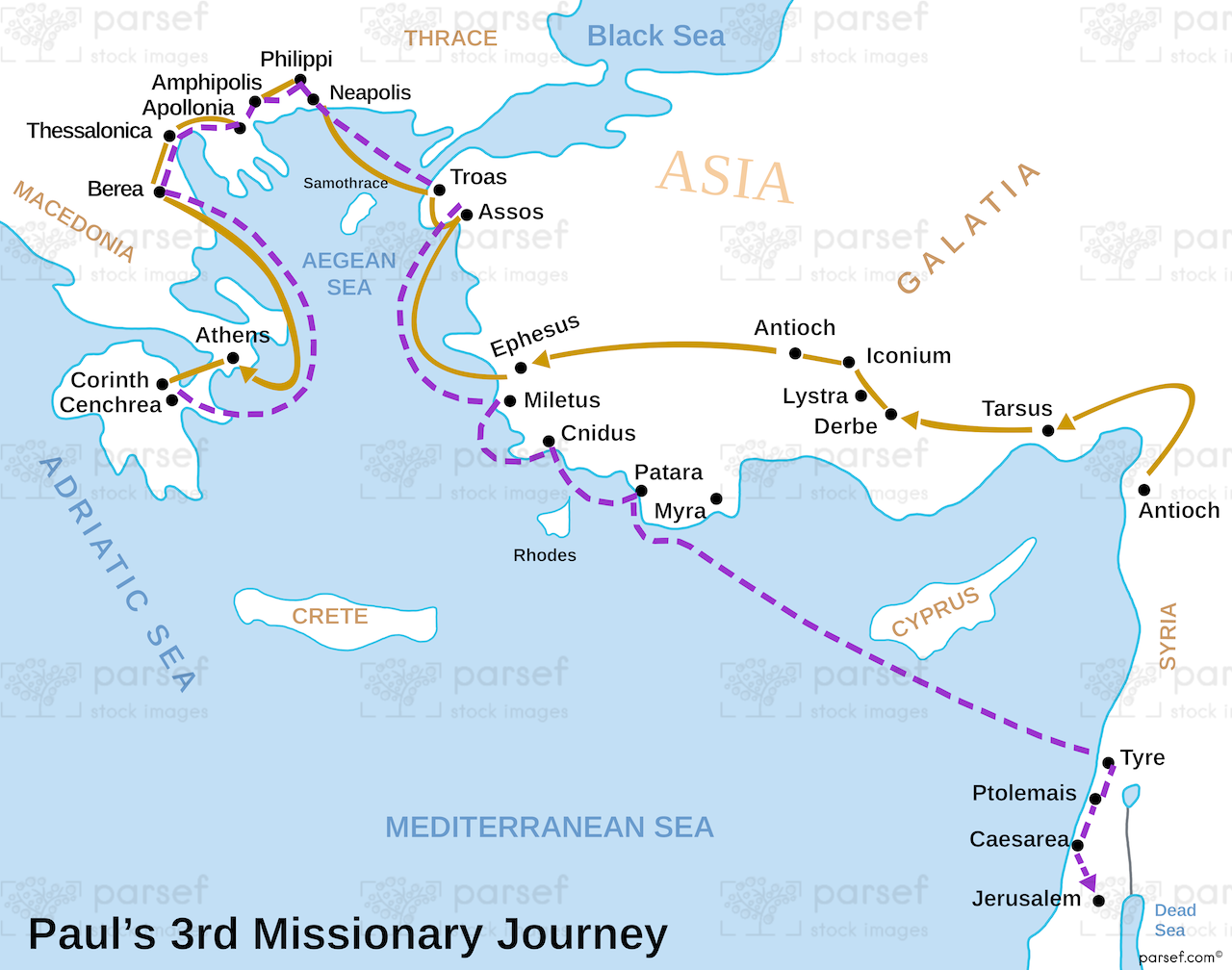Acts Pauls Third Missionary Journey Map image