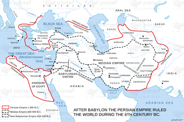 Persian empire ruled the world during sixth century bc