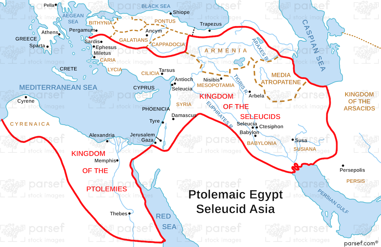 Ptolemaic Egypt Seleucid Asia Map image