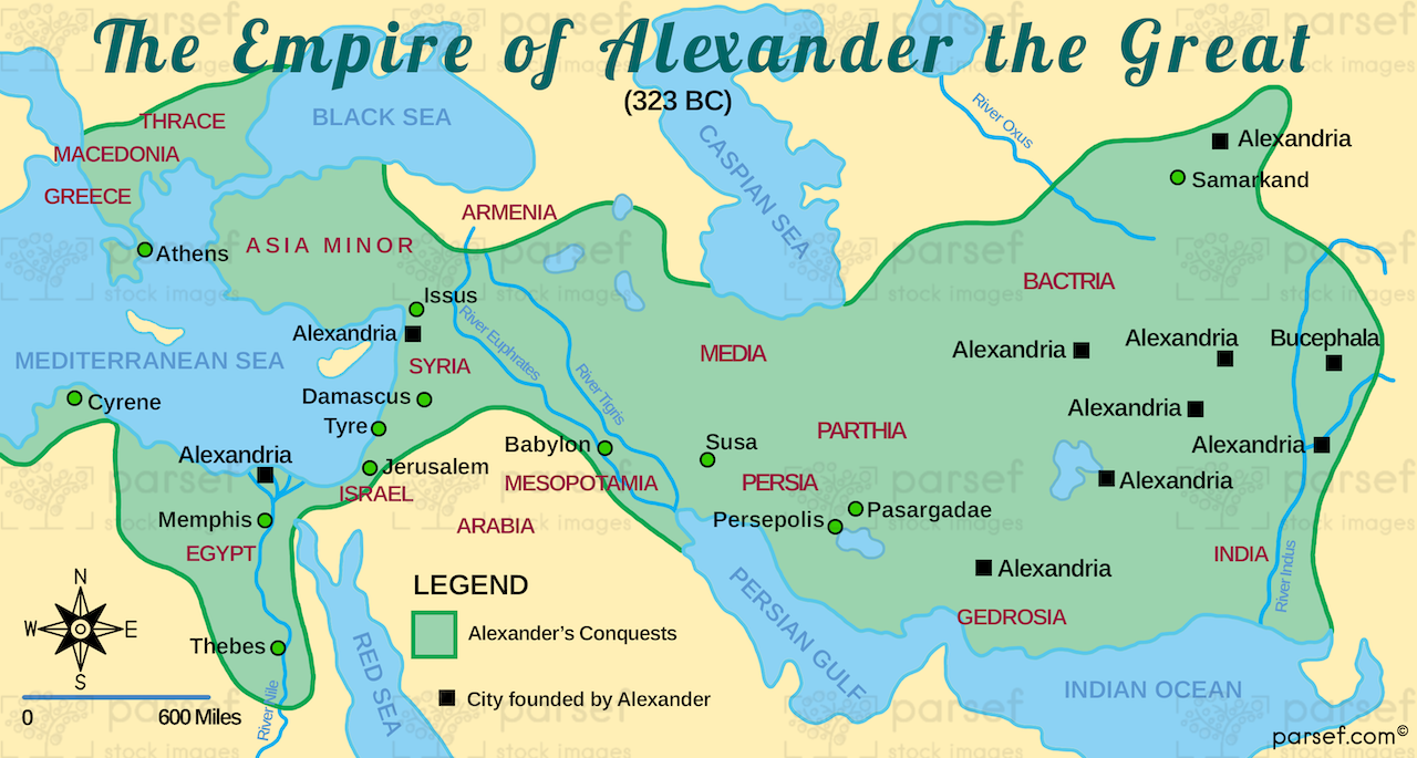 The Empire of Alexander the Great Bible Map | Free Bible Maps