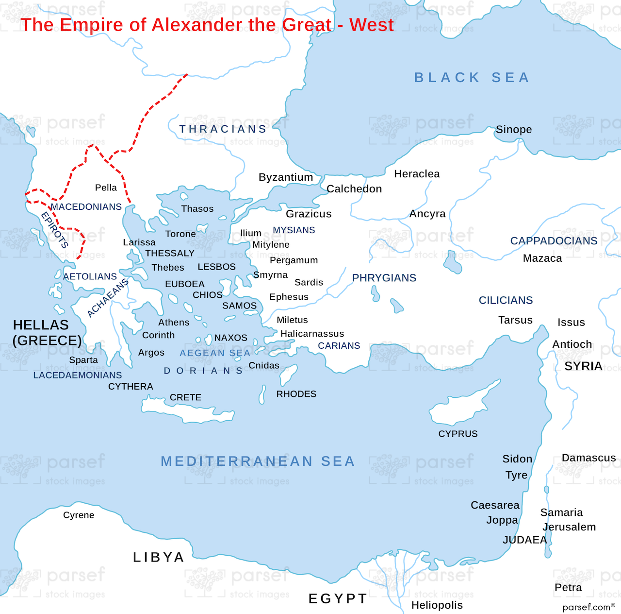 Alexander the Great’s Empire on the West Map image