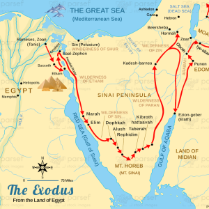 The exodus from the land of Egypt