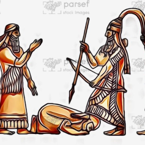 Tiglath Pileser III Stands and Places Foot Over Enemy
