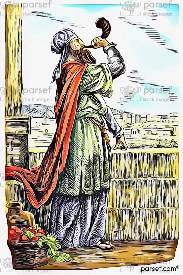 Levite Blowing Trumpet