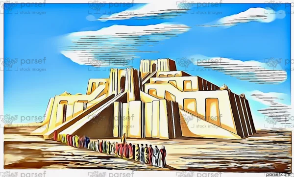 stock image shows the ancient Ziggurat of Ur