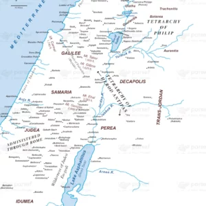 Israel in New Testament Times - 1st Century CE - Basic Map - 300Dpi