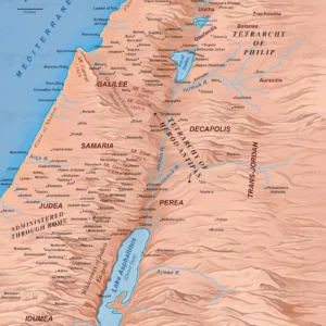 Israel in New Testament Times - 1st Century CE - Topo Color Map - 300Dpi