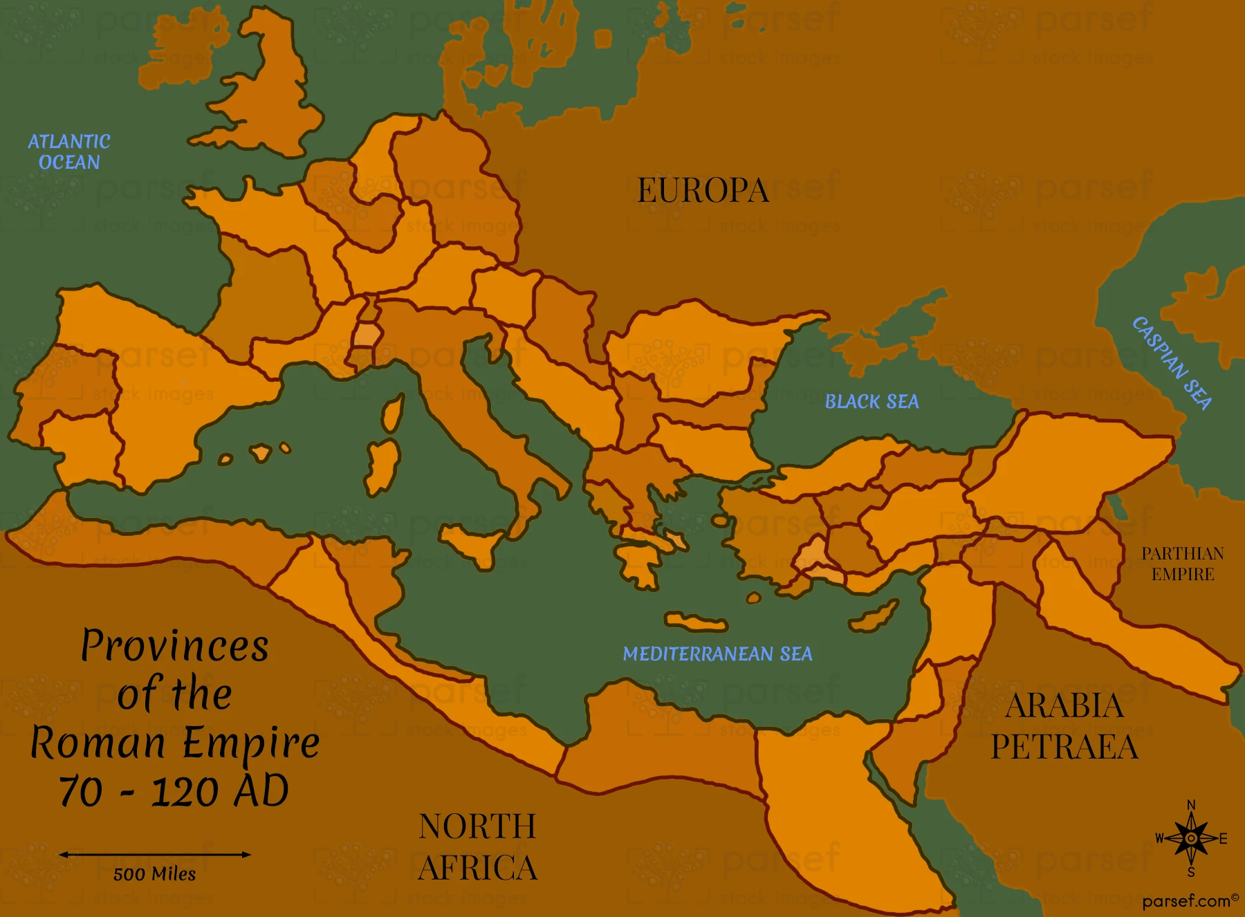 Provinces of the Roman Empire 70 – 120 AD Map image